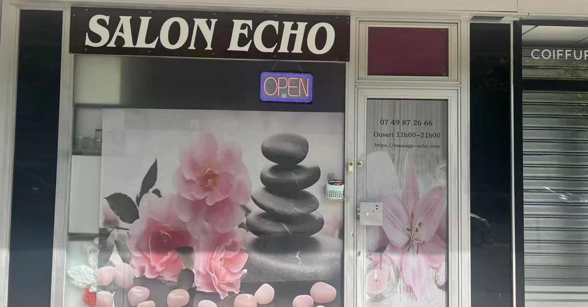 Façade réelle du salon Echo rue de la Plaine